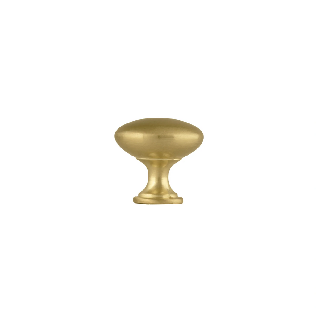 Oval Zinc Alloy Cabinet Knob by Brass Essence, showcasing a polished zinc alloy finish and elegant oval shape for furniture drawers.