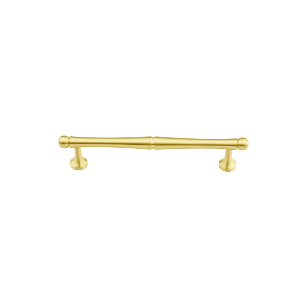 Brass essence Nishilia Tapered Brass Cabinet Handle from the collection, featuring a sleek tapered design and polished brass finish.
