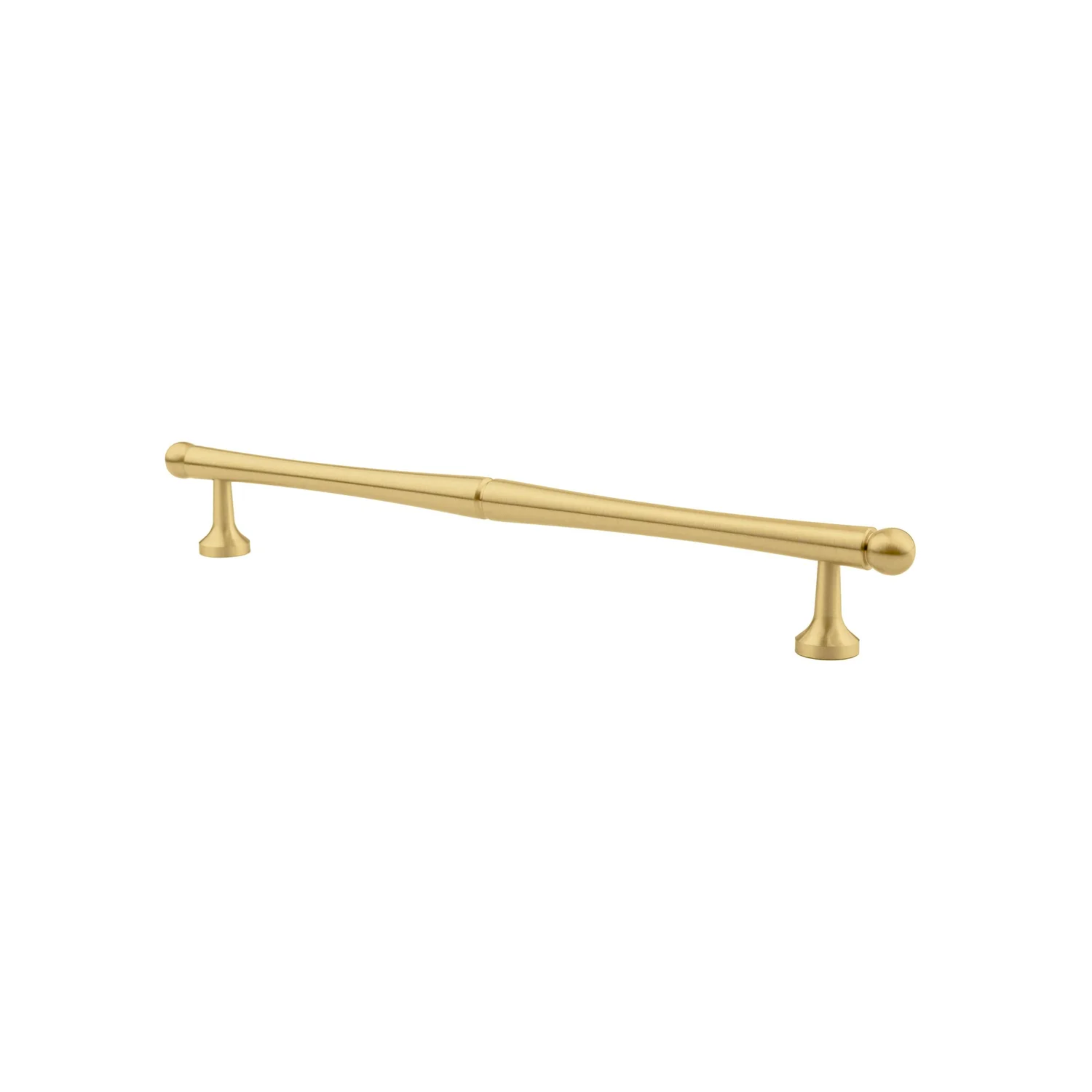 Nishilia tapered brass cabinet handle from Brass Essence collection, featuring a sleek, polished brass finish and modern design.