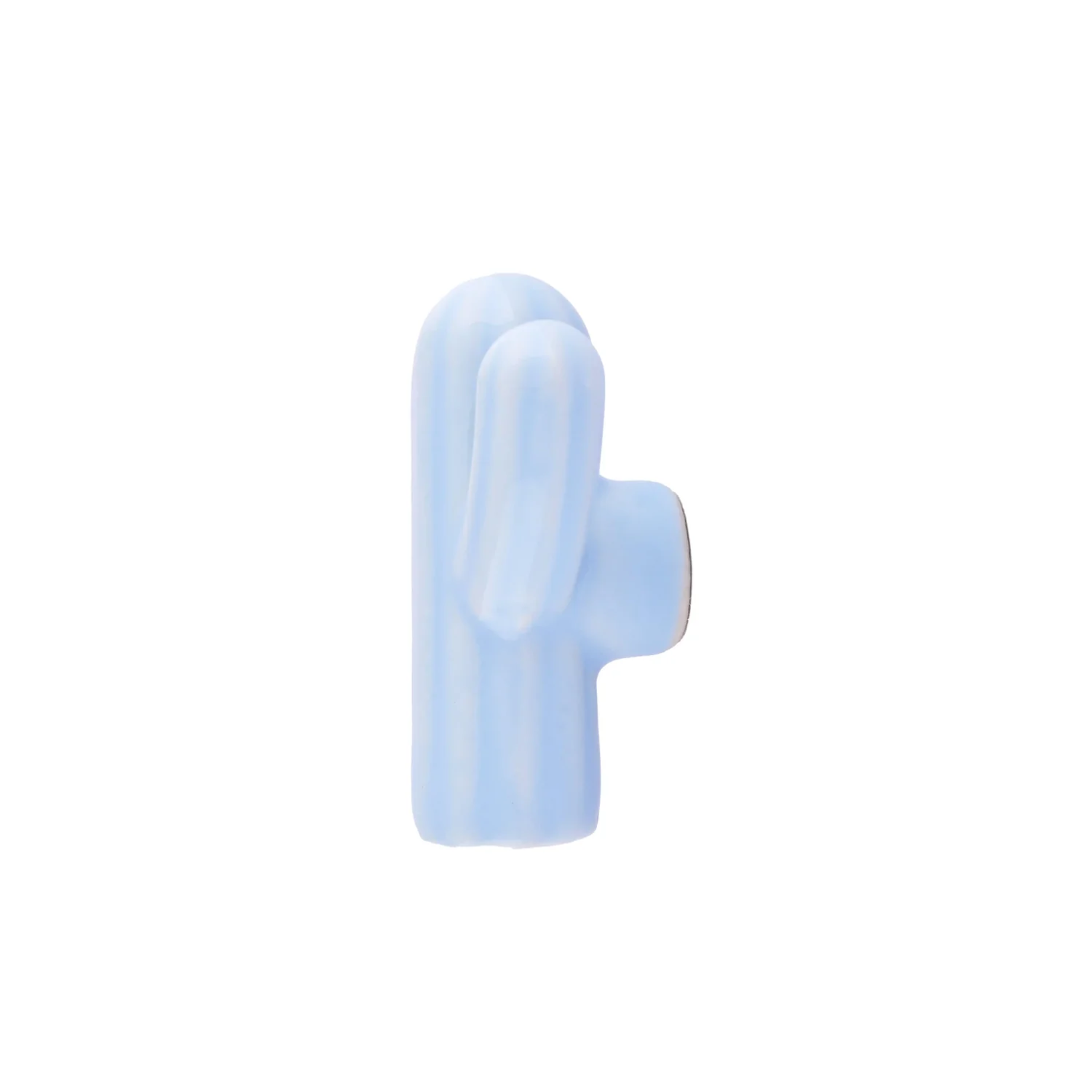 Ceramic cactus cabinet knob by Brass Essence, featuring a detailed green cactus design on a white ceramic surface.