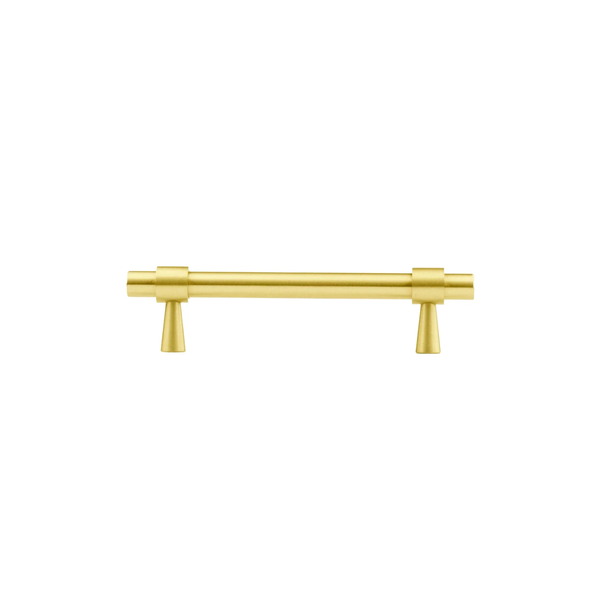 Brass Essence Naveena solid brass T-bar handle from collection, showcasing a polished, durable hardware piece for furniture or cabinetry.