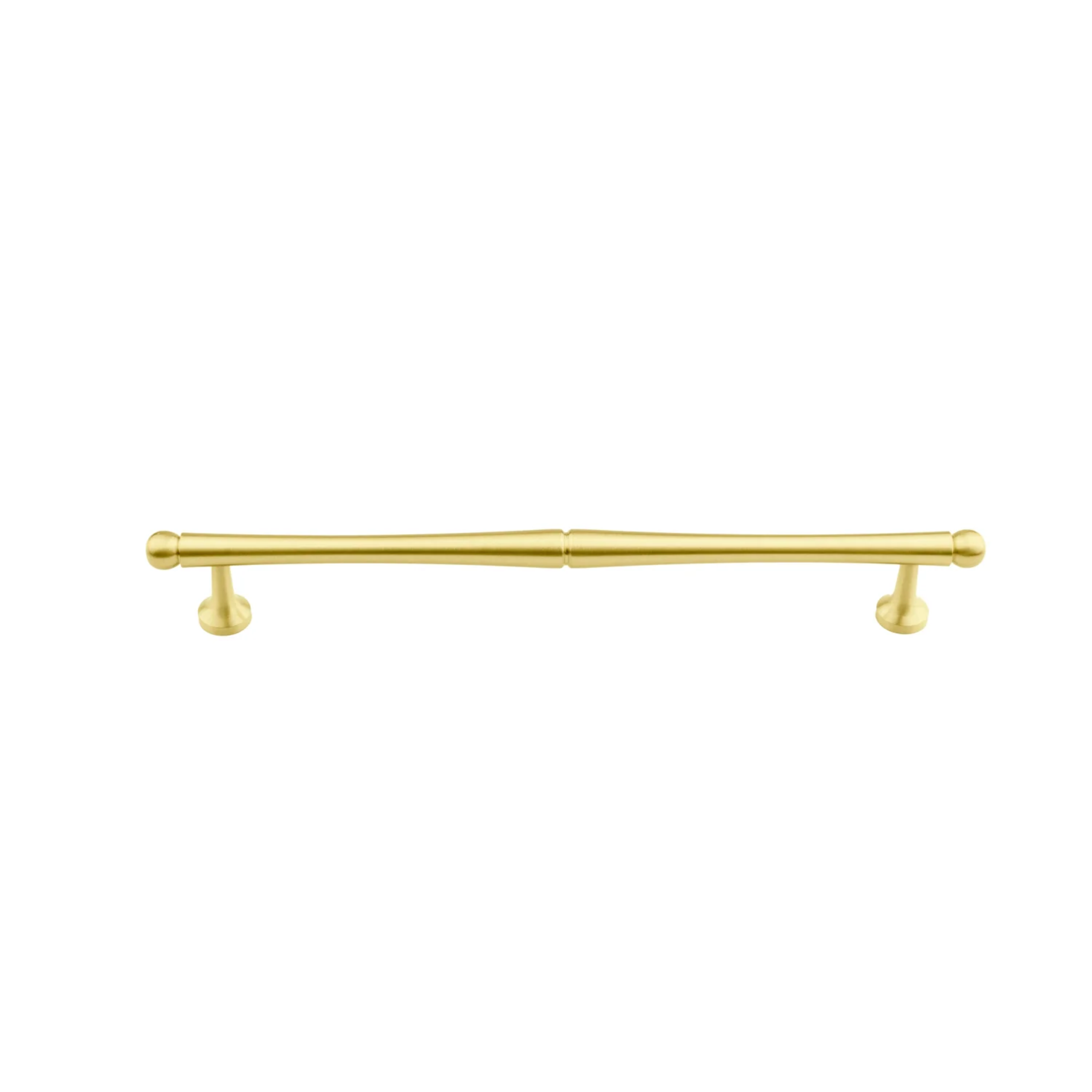 Brass essence Nishilia tapered brass cabinet handle from the collection, featuring a smooth, elegant design and polished finish.