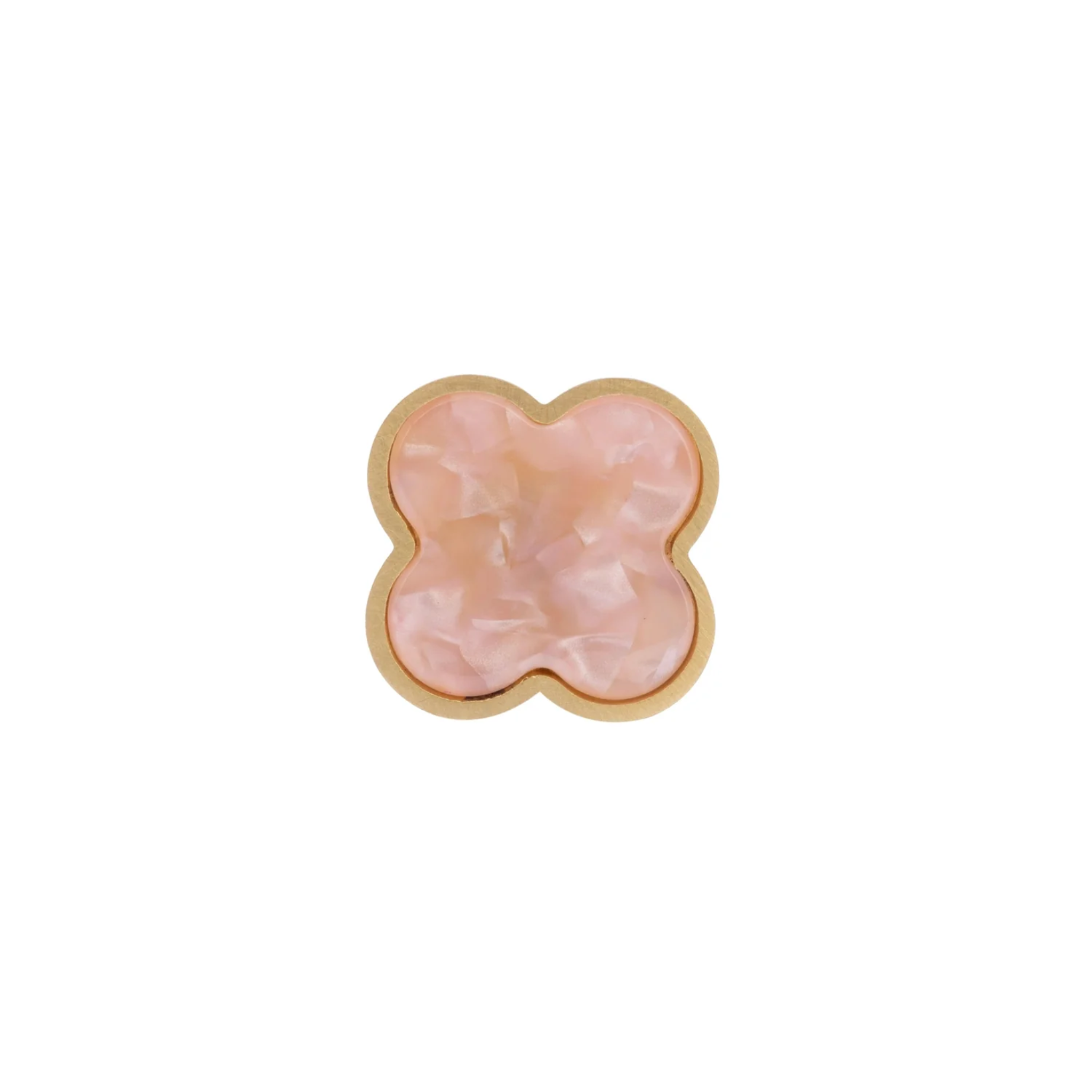 Brass Essence Clover Brass Cabinet Knob from the Collection A-0006, showing a polished brass finish and classic rounded design.
