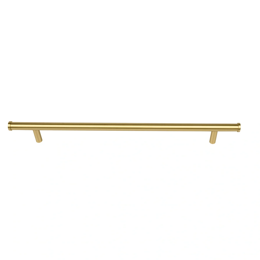 Brass Essence Euro Bar Solid Brass Cabinet Pull from collection, featuring a sleek, polished brass finish and modern design.