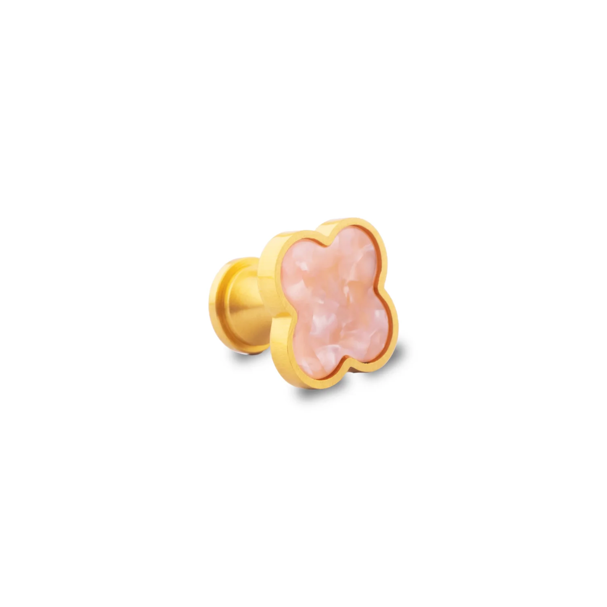 Brass Essence Clover Brass Cabinet Knob from collection A-0006, showing a polished brass finish and classic rounded design.