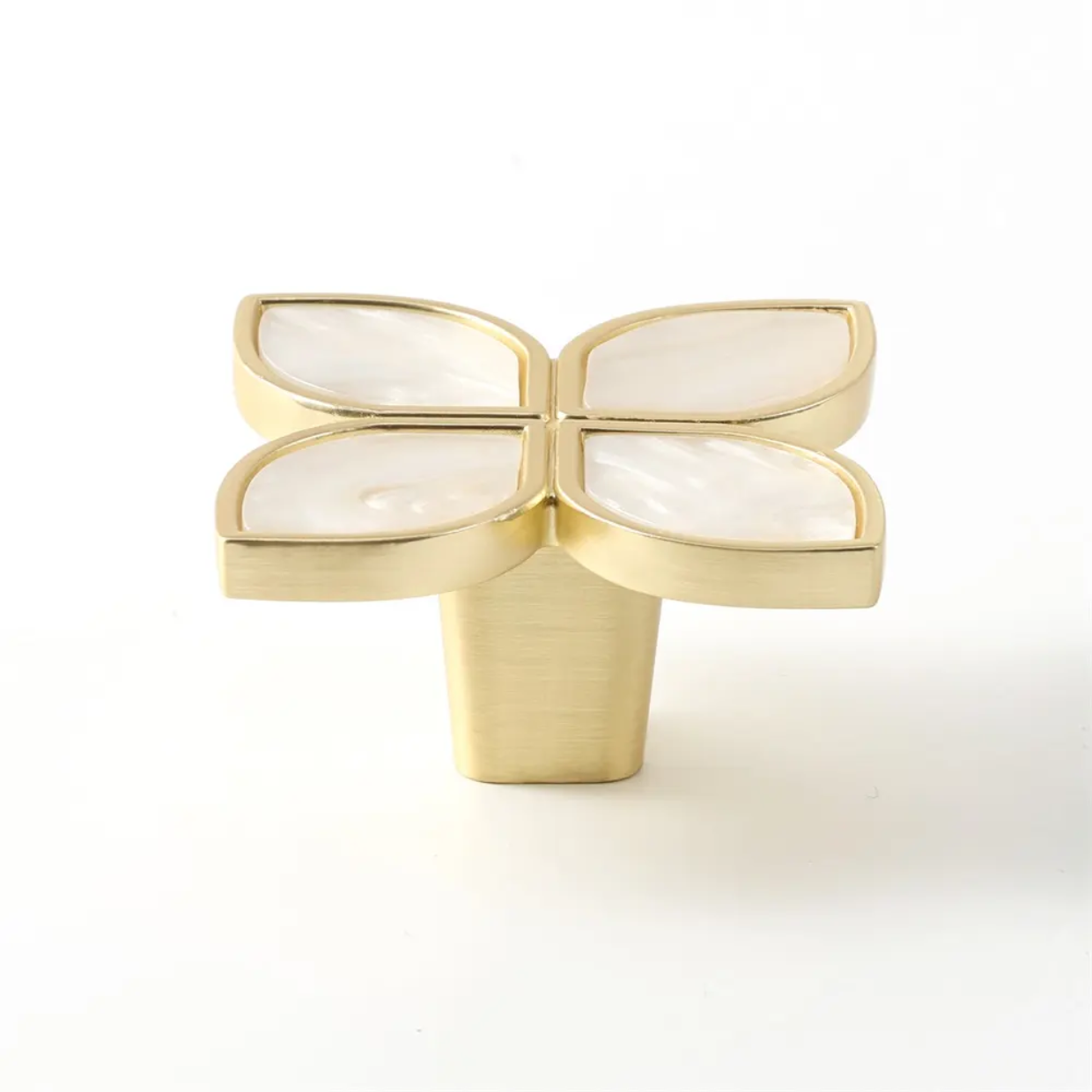 Zinc Leaf Cabinet Knob With Acrylic
