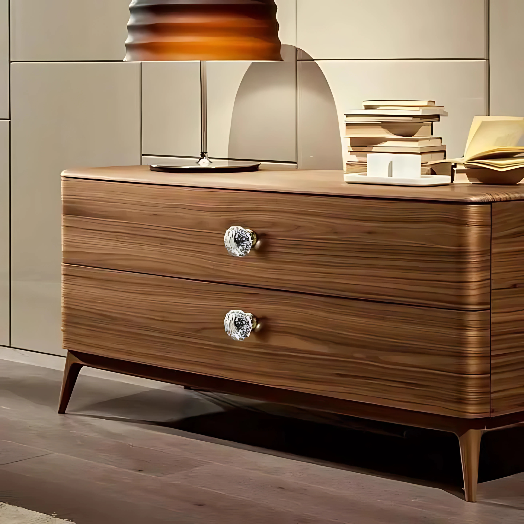 Faceted crystal and brass cabinet knob by Brass Essence, showcasing a sparkling crystal with polished brass finish for elegant furniture hardware.