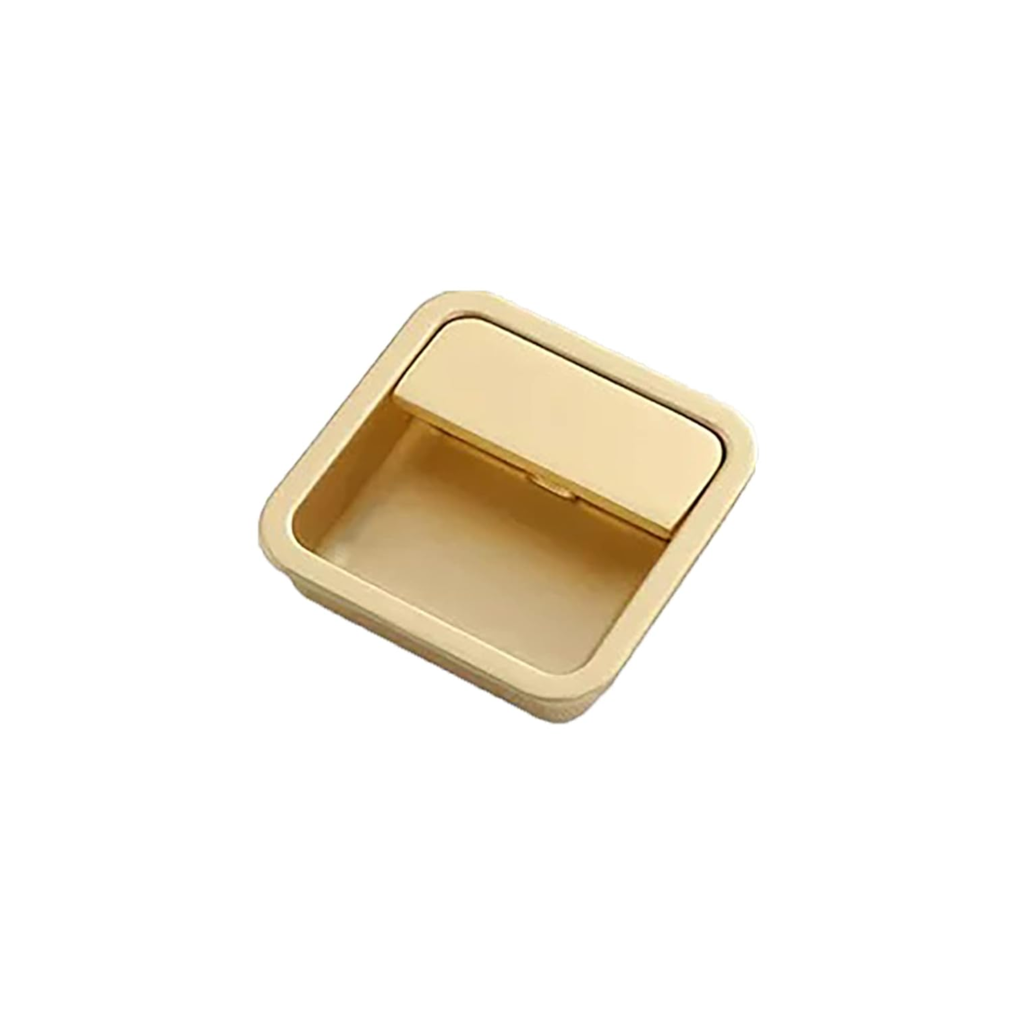 Recessed matte zinc cabinet handle from Brass Essence's Zinc Handle Collection, showing a sleek, minimalist design with smooth finish.