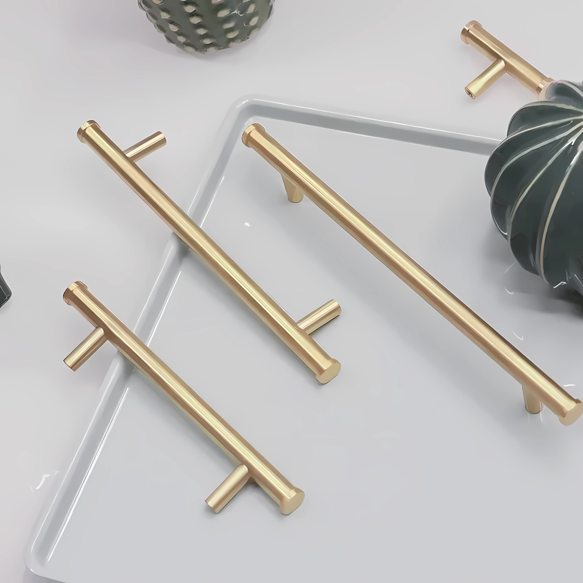 Euro Bar Solid Brass Cabinet Pull from Brass Essence collection, featuring sleek, polished brass finish and durable construction.