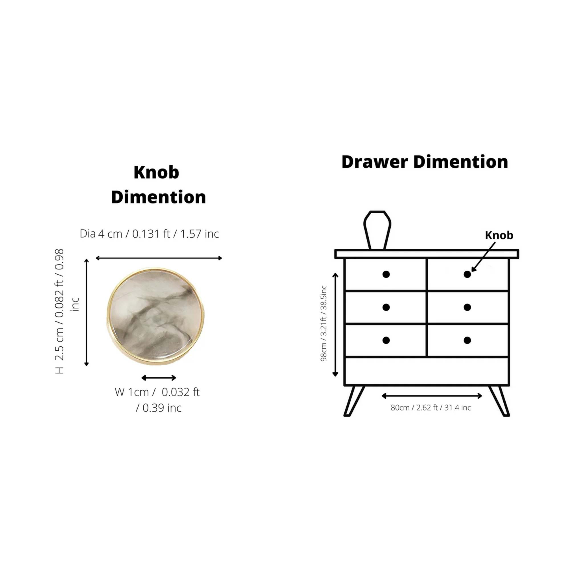 Acrylic and brass disc cabinet knob by Brass Essence, featuring a sleek round design with polished brass and transparent acrylic elements.