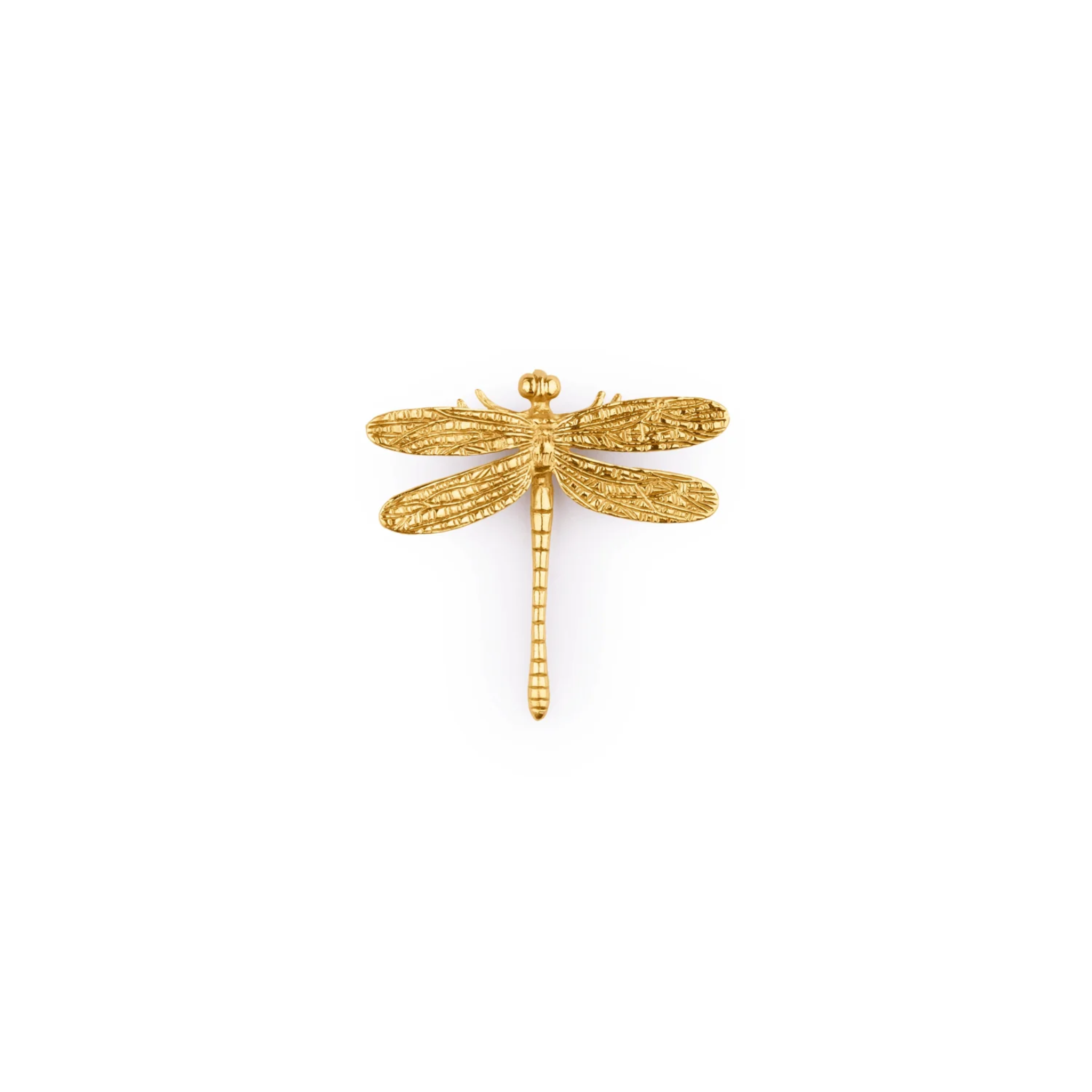 Brass Essence Dragonfly solid brass cabinet pull with detailed dragonfly design for furniture or cabinetry.