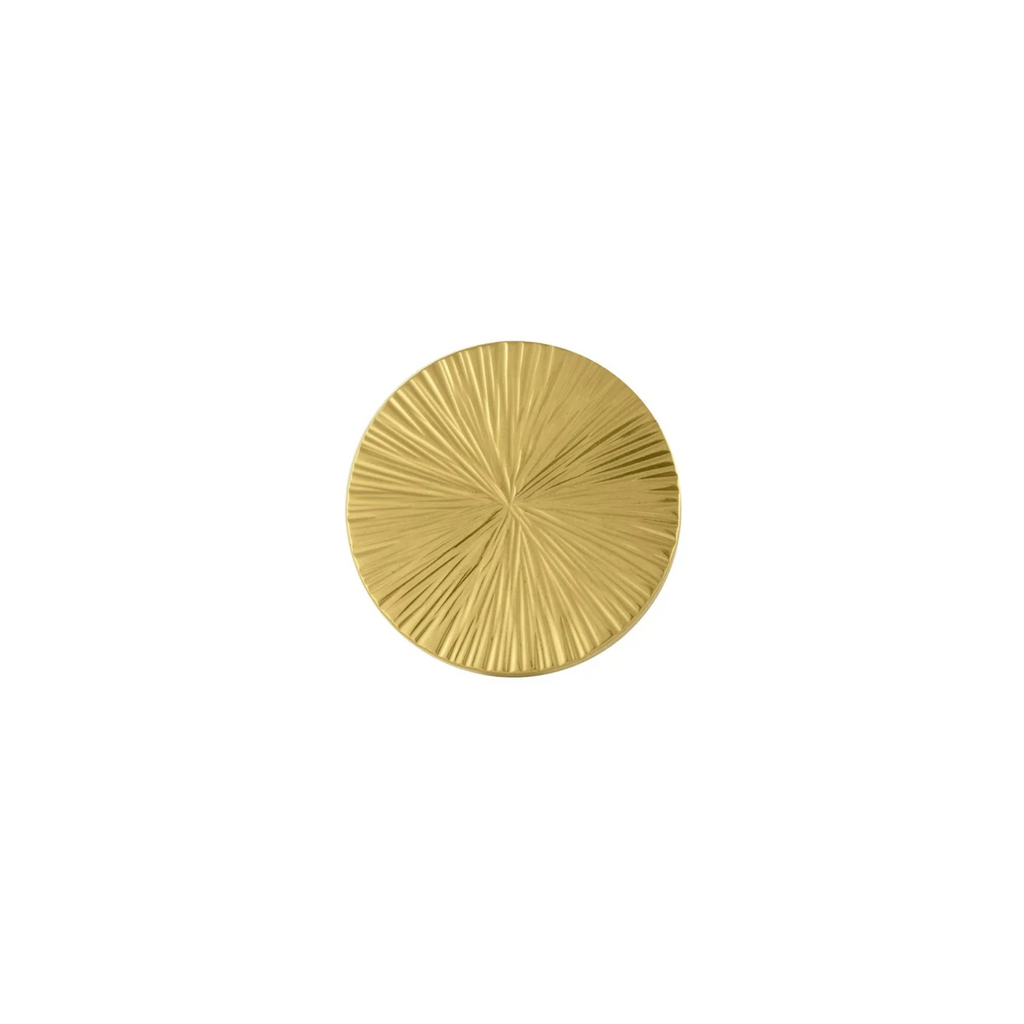 Hammered Sunburst Brass Cabinet Knob by Brass Essence, featuring a textured sunburst design for vintage cabinet decor.