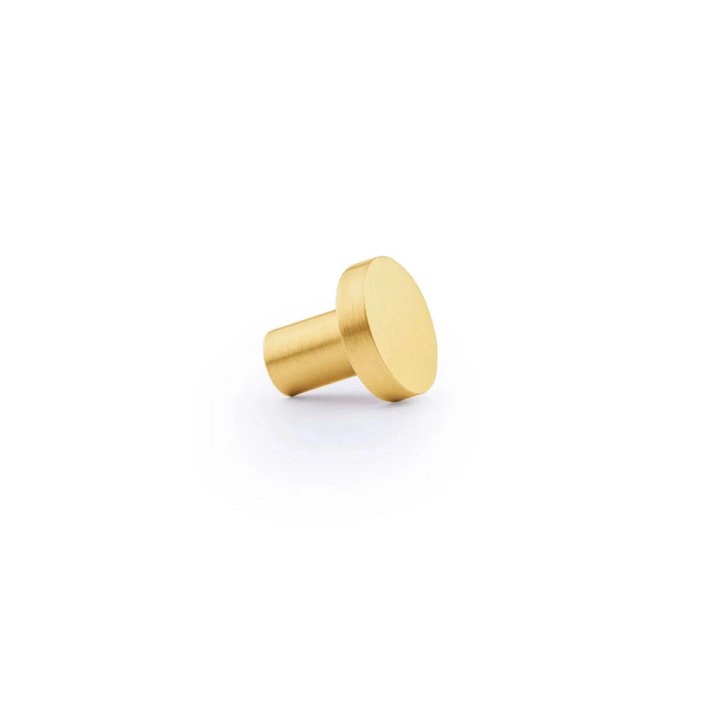 Brass Essence Regal Solid Brass Knob B-0004 with minimal luxury design, showing a polished brass finish and rounded shape.
