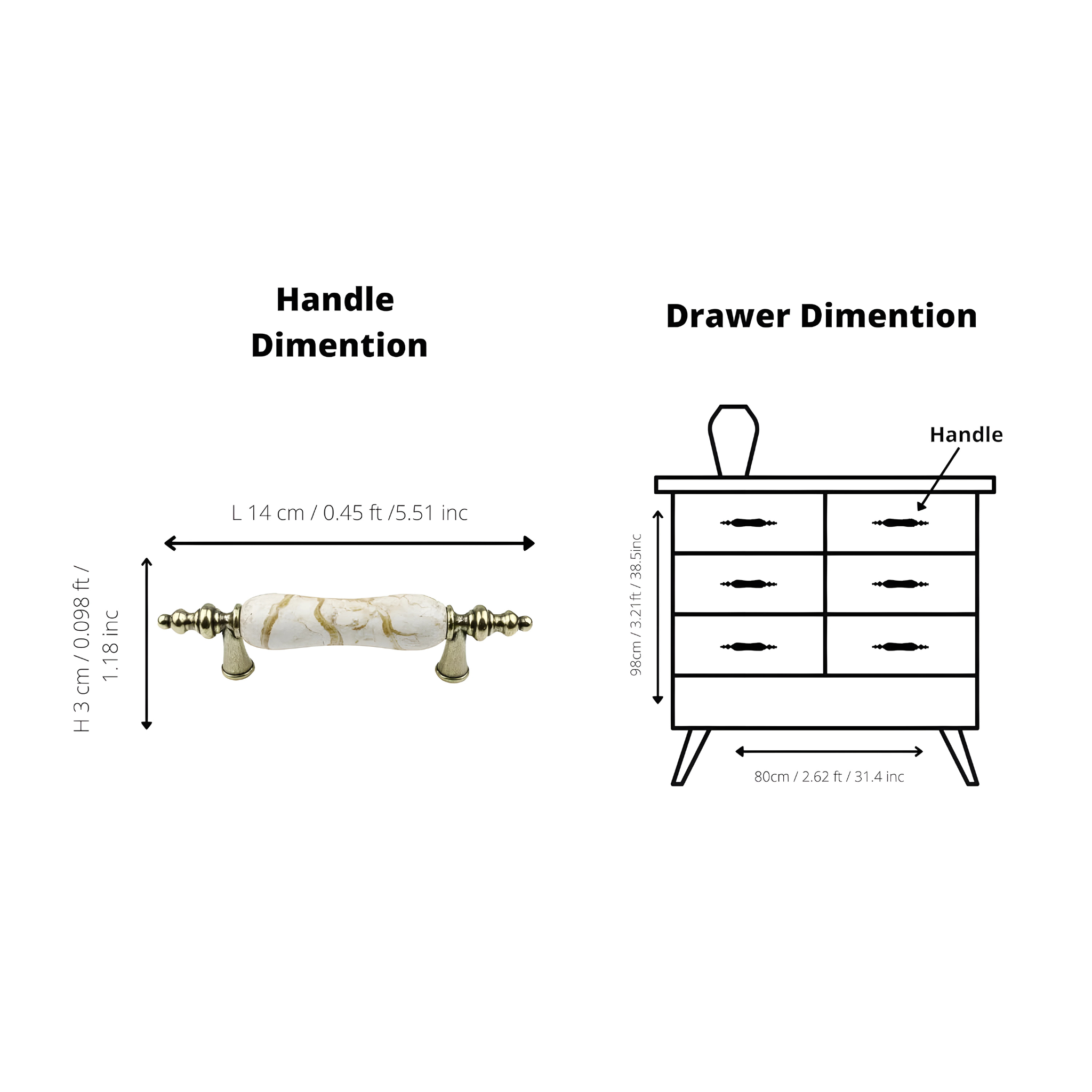 Antique ceramic and zinc cabinet pulls by Brass Essence, showcasing vintage-style hardware with intricate detailing on a wooden surface.