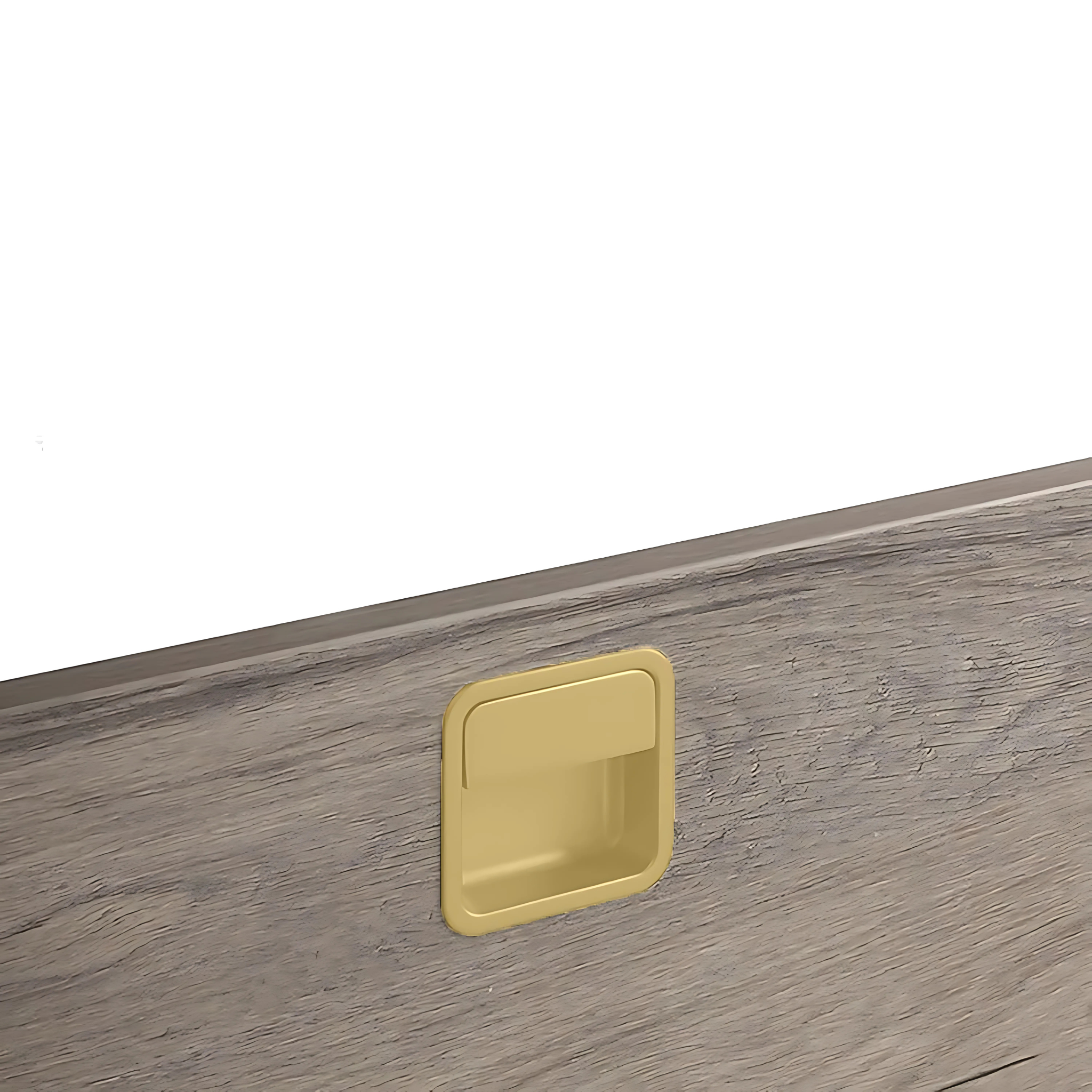 Recessed matte zinc cabinet handle from Brass Essence's Zinc Collection, showcasing sleek, modern design for furniture.