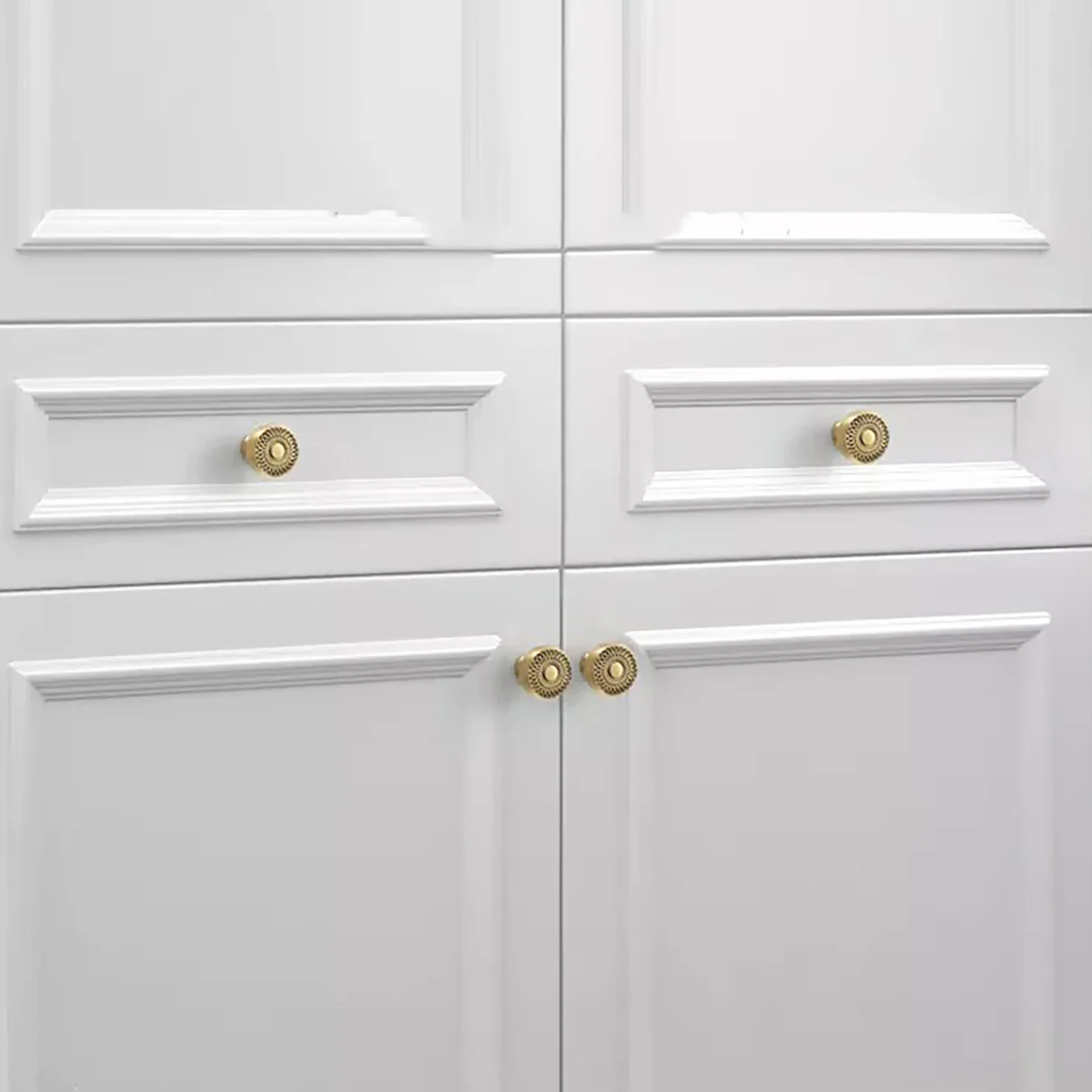 Brass essence Mahi Amerock polished brass lattice knob with intricate design, ideal for cabinet or drawer hardware.