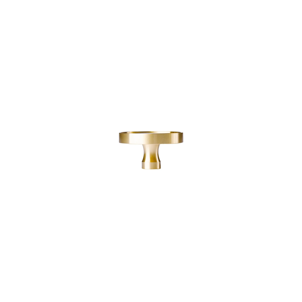 Brass Essence mother of pearl and brass round cabinet knob with polished finish and decorative design for furniture.