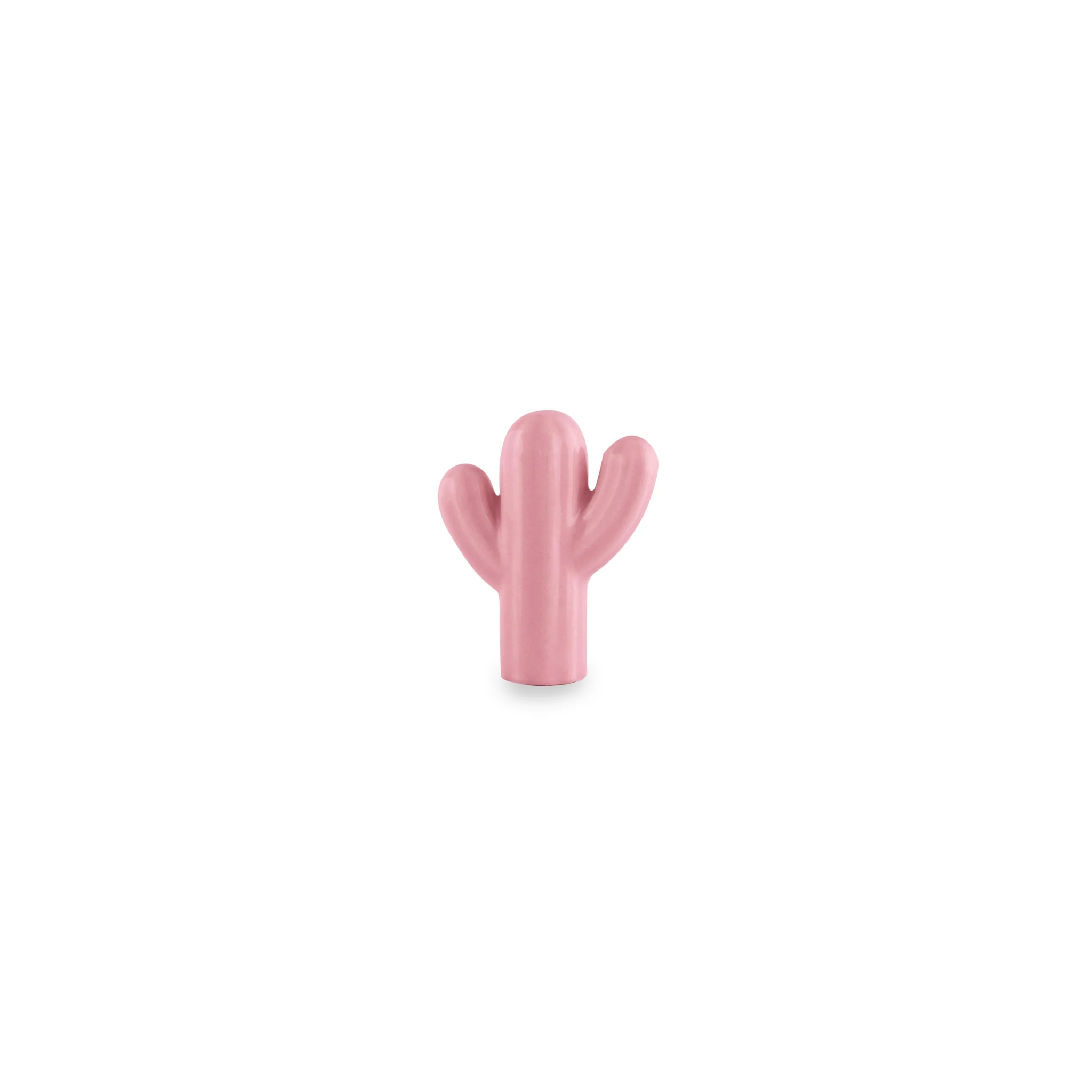 Brass Essence ceramic cactus cabinet knob featuring a green cactus design on a white ceramic surface.