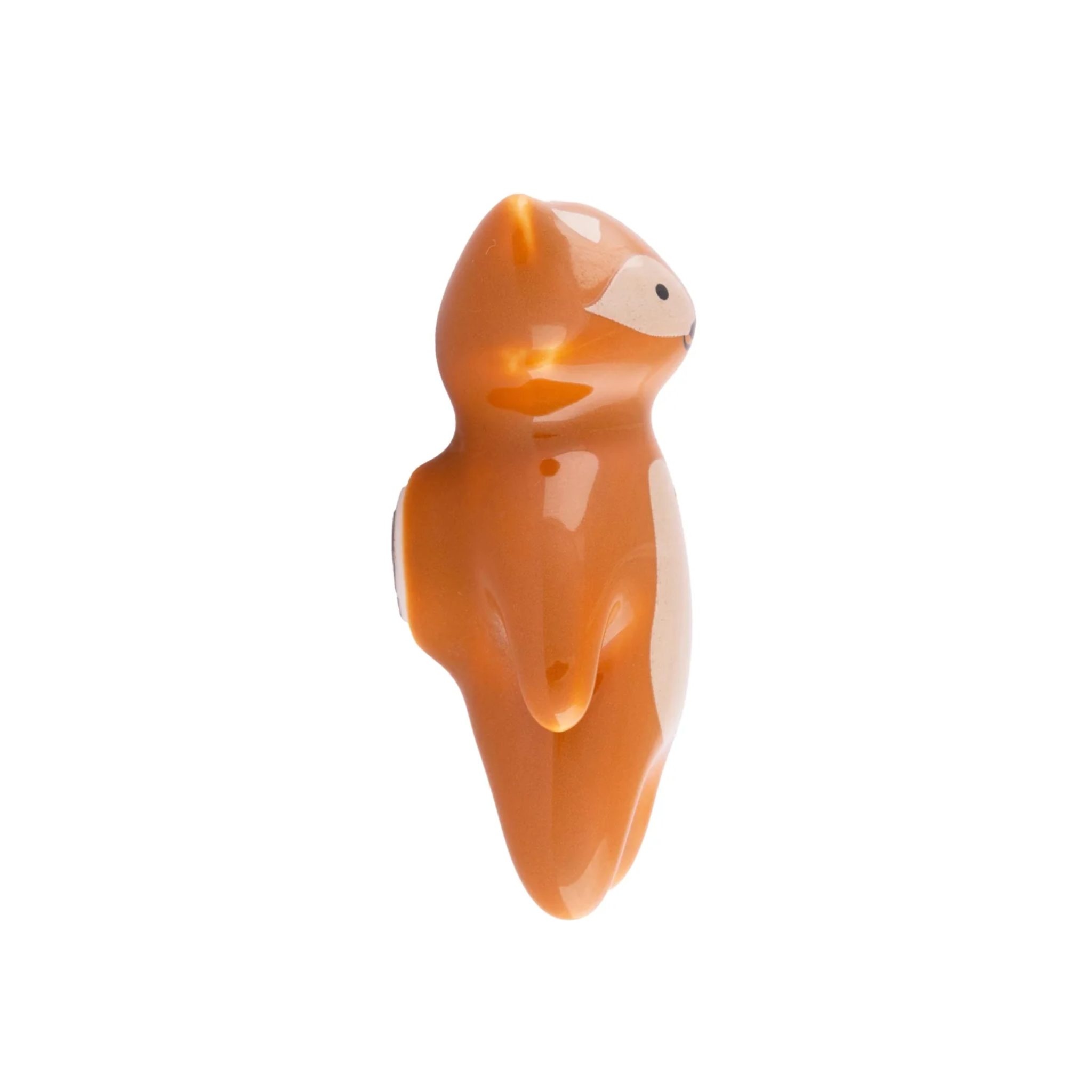 Brass Essence ceramic animal cabinet pull featuring a cute animal design, perfect for furniture hardware and decorative cabinets.