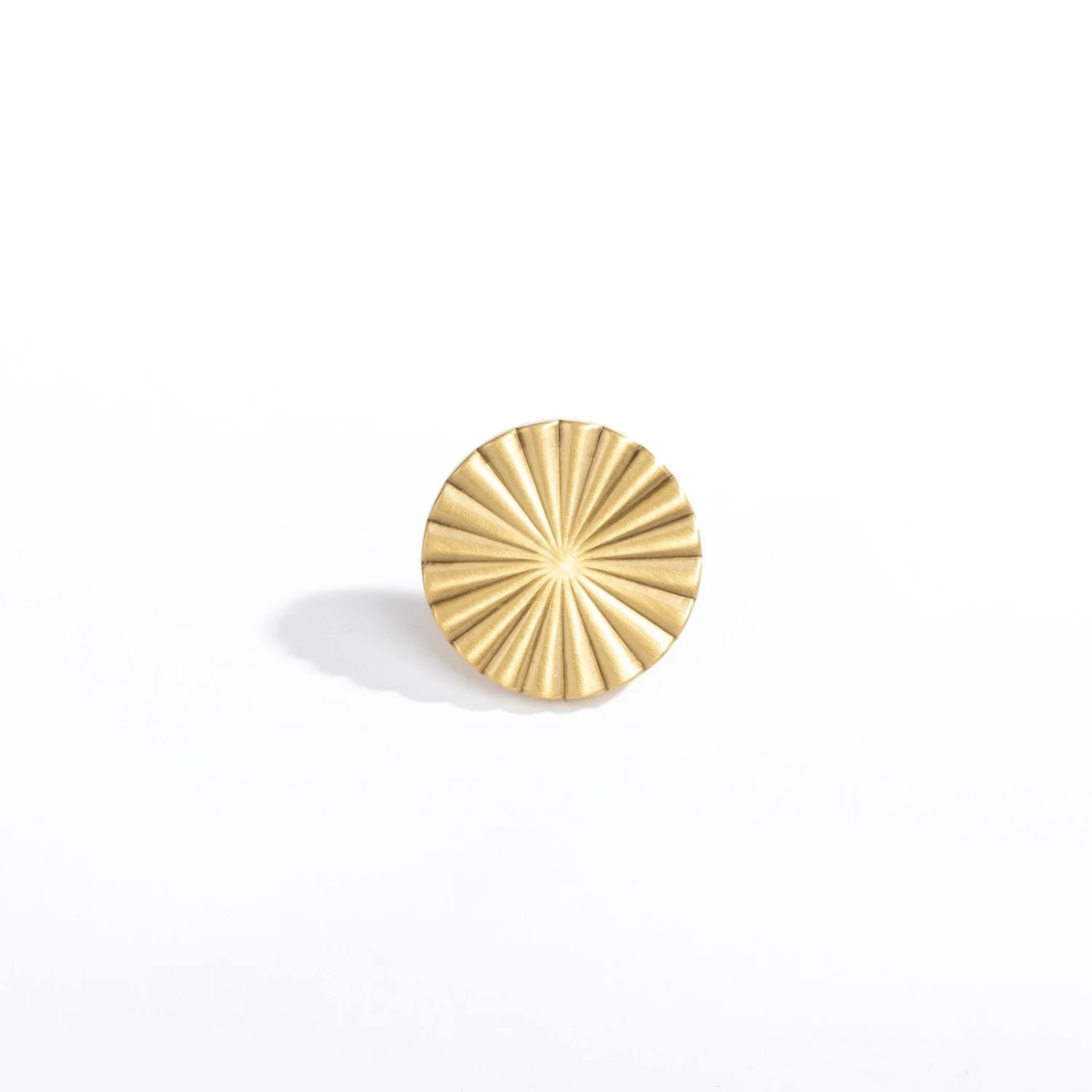 Brass Essence Cherry Blossom Sunburst Brass Knob with intricate floral design, perfect for cabinet or drawer hardware.