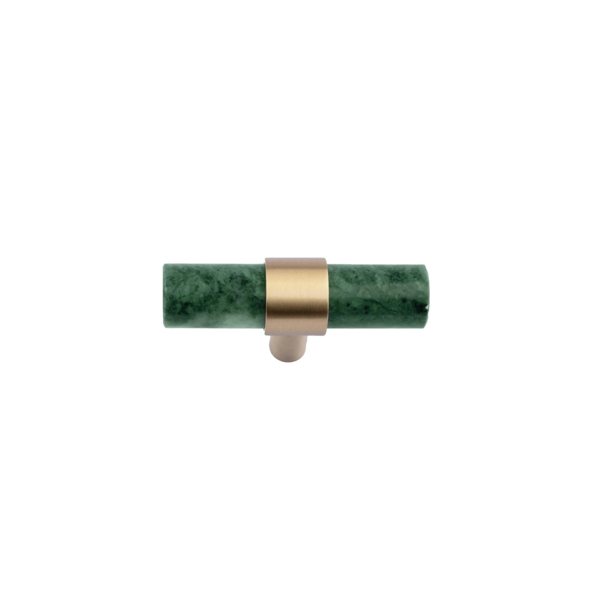 Karish marble and brass handles by Brass Essence with a brushed finish, showcasing elegant luxury design and polished craftsmanship.