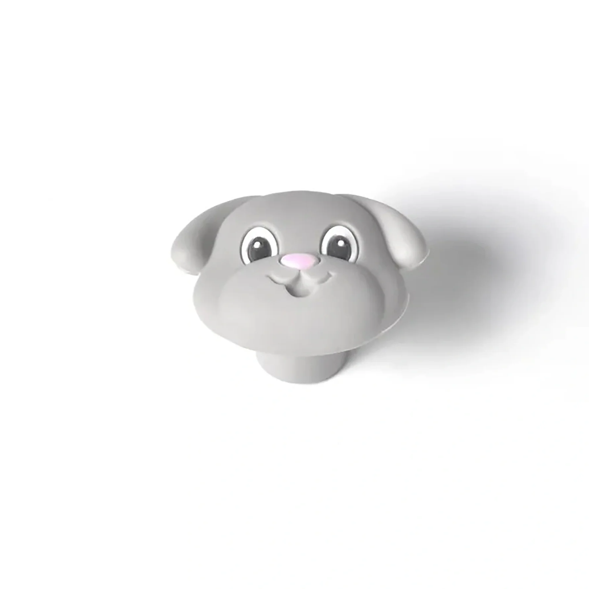Soft-touch puppy silicone cabinet knob by Brass Essence, featuring a cute puppy design for furniture handles.