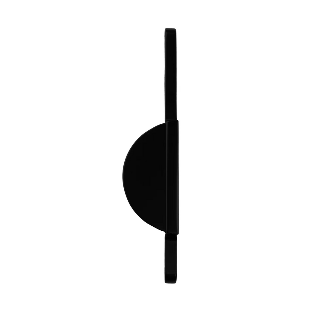 Modern gold and black circle and bar door handle by Brass Essence, made of zinc alloy with a premium finish.