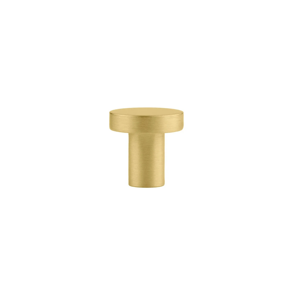 Brass Essence Regal Solid Brass Knob B-0004 with minimal luxury design, featuring a polished brass finish and sleek round shape.