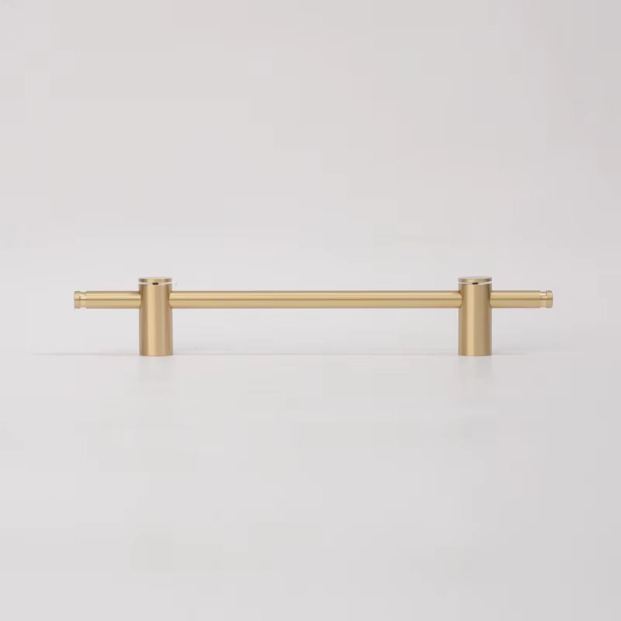 Adjustable solid brass bar handle from Brass Essence collection, featuring a sleek, polished finish and sturdy design.