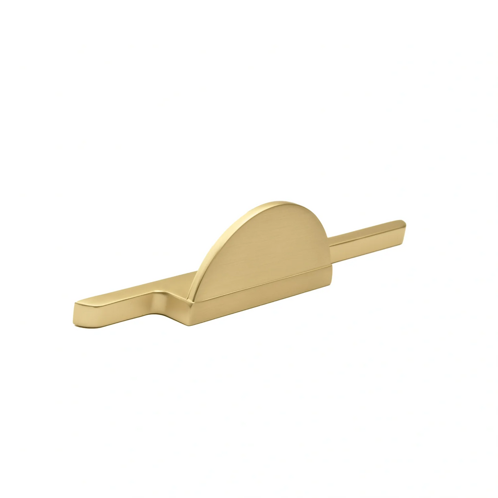 Brass Essence modern gold and black circle and bar door handle made of zinc alloy with a premium finish.