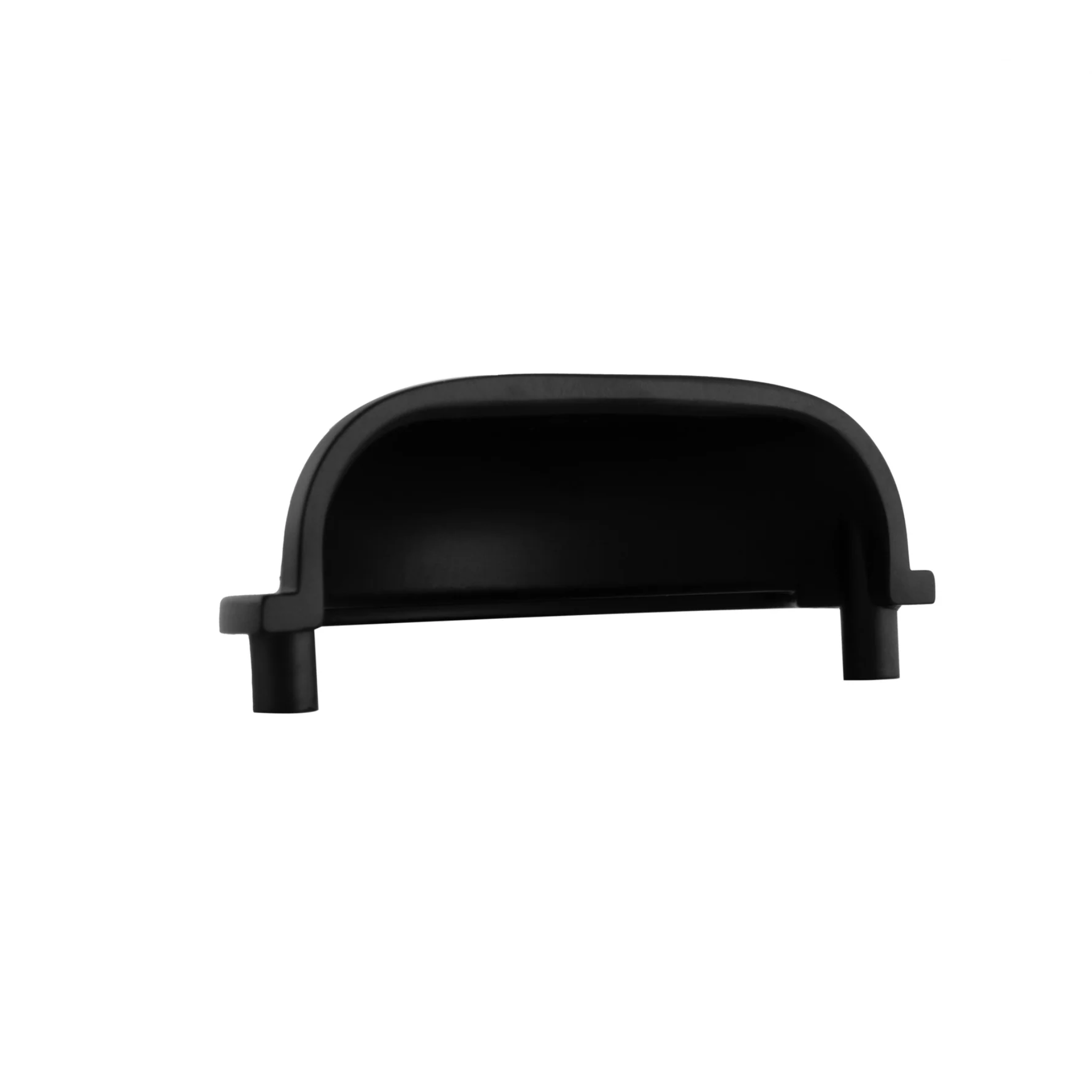 Brass Essence Classic brushed zinc alloy cup pull handle with smooth finish, ideal for furniture drawers and cabinets.