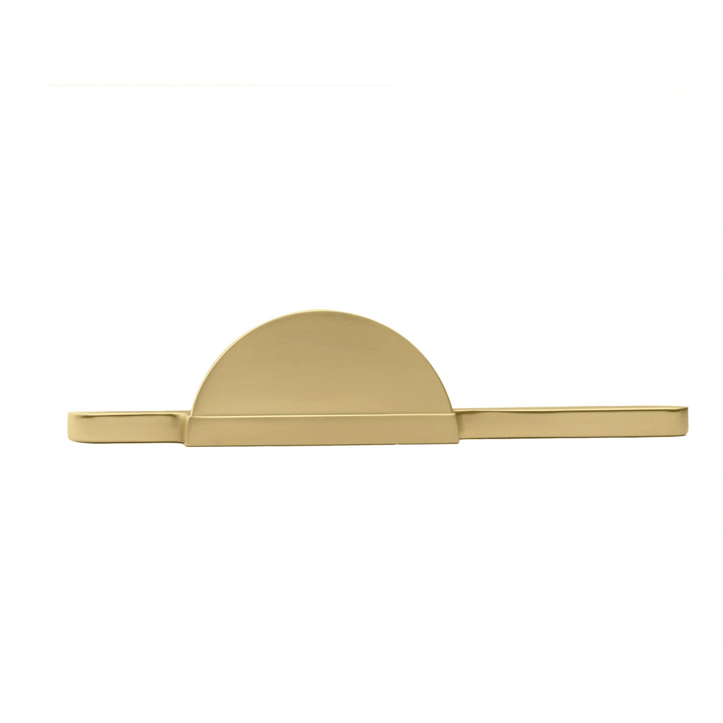 Modern gold and black circle and bar door handle by Brass Essence, zinc alloy with a premium finish.