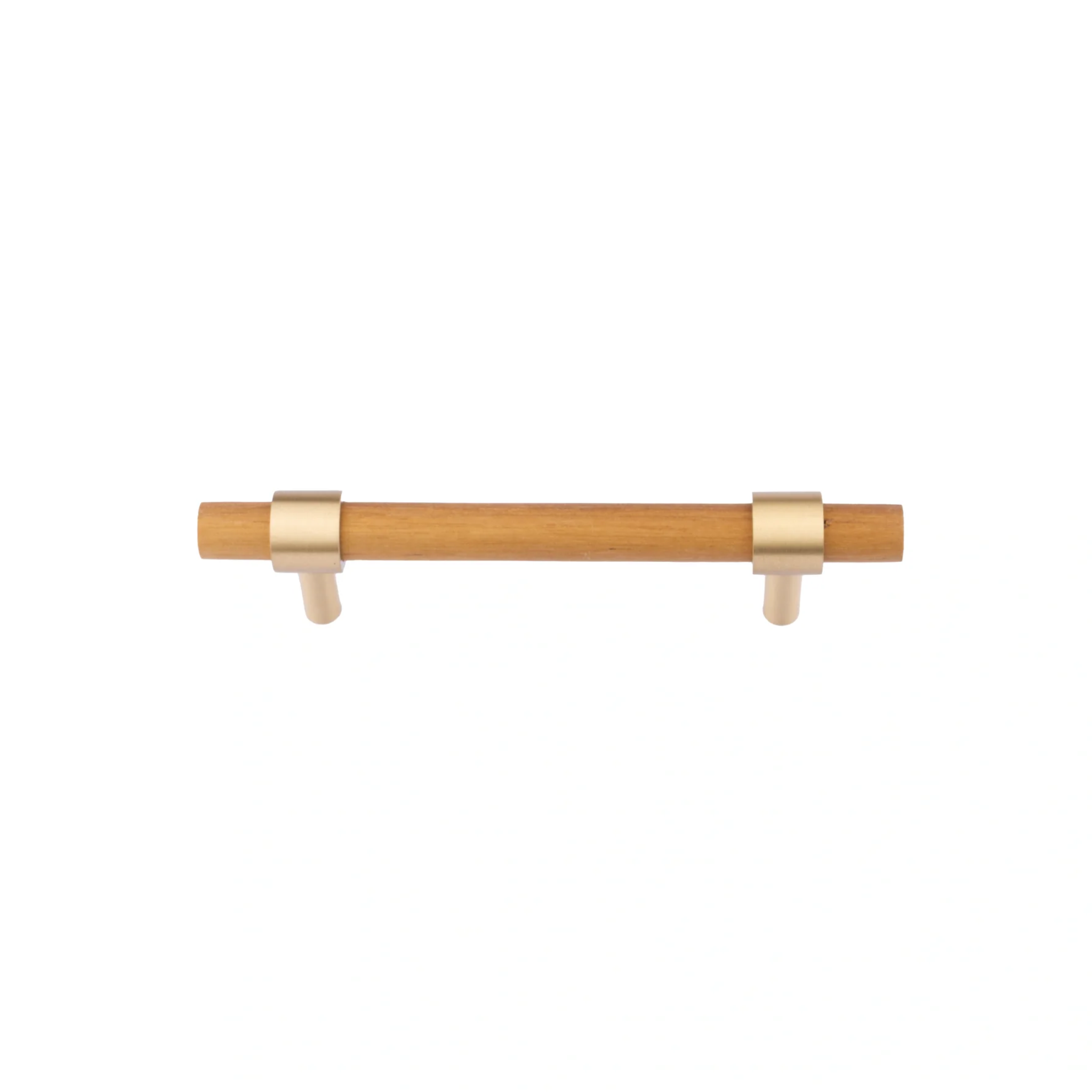 Brass Essence Walnut and brass T-Bar handle from the collection, showcasing a sleek wooden handle with brass accents.